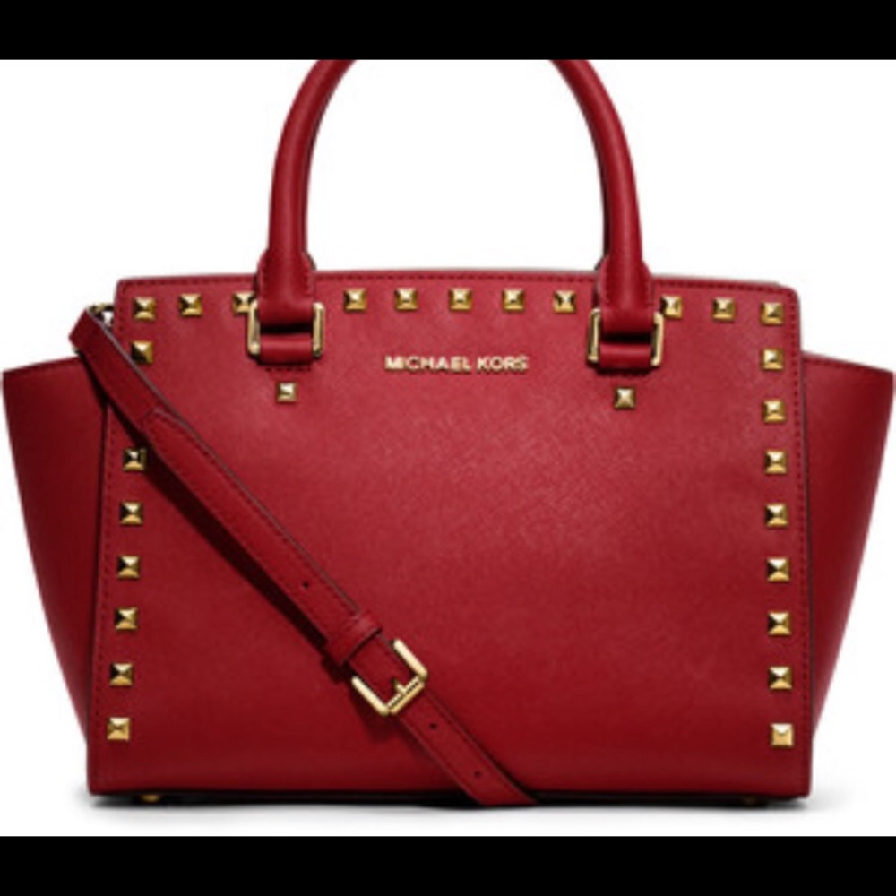 Micheal Kors Red Studded bag